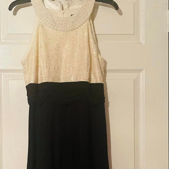 Women's dress 12P Jessica Howard Cream with Black semi-formal Very goodcondition - Picture 1 of 8